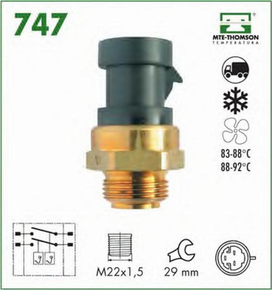 MTE-Thomson 747 - Termocontatto, Ventola radiatore autozon.pro