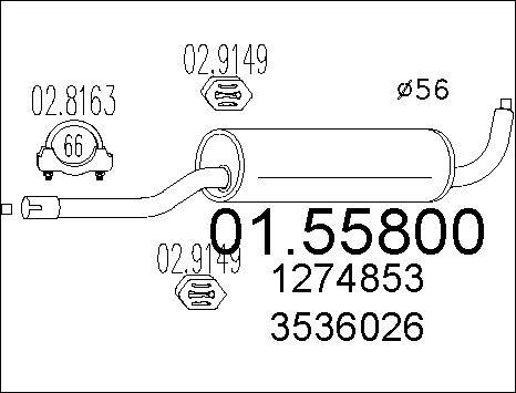 MTS 01.55800 - Silenziatore centrale autozon.pro