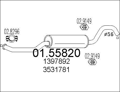 MTS 01.55820 - Silenziatore centrale autozon.pro