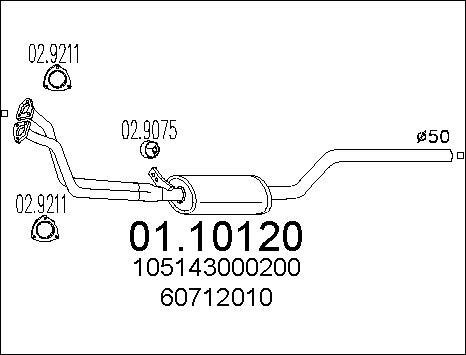 MTS 01.10120 - Tubo gas scarico autozon.pro