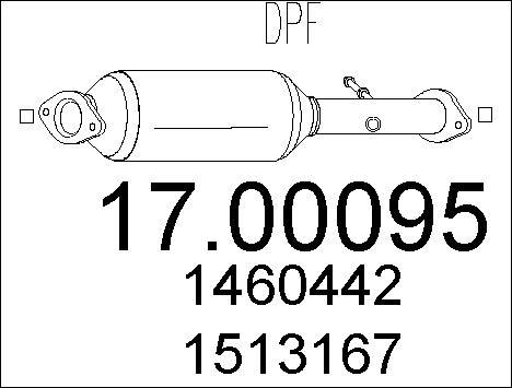 MTS 17.00095 - Filtro antiparticolato / particellare, Impianto gas scarico autozon.pro