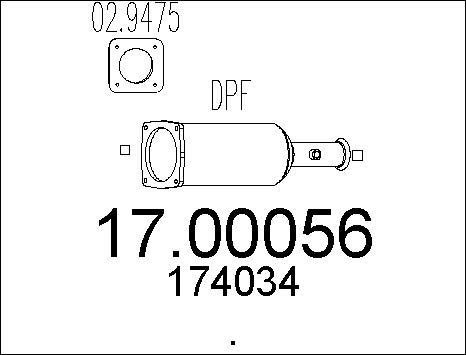 MTS 17.00056 - Filtro antiparticolato / particellare, Impianto gas scarico autozon.pro