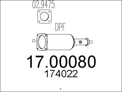 MTS 17.00080 - Filtro antiparticolato / particellare, Impianto gas scarico autozon.pro