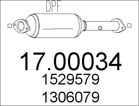 MTS 17.00034 - Filtro antiparticolato / particellare, Impianto gas scarico autozon.pro