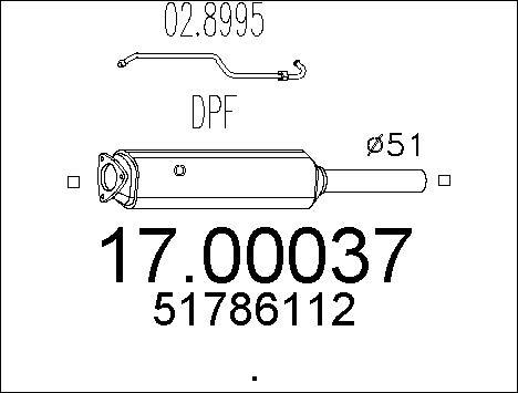 MTS 17.00037 - Filtro antiparticolato / particellare, Impianto gas scarico autozon.pro