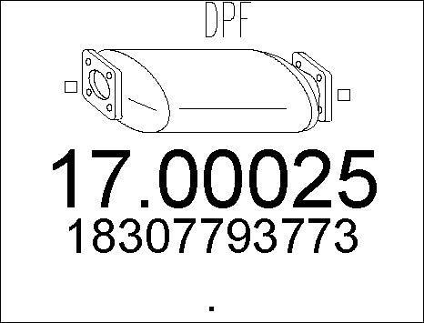 MTS 17.00025 - Filtro antiparticolato / particellare, Impianto gas scarico autozon.pro