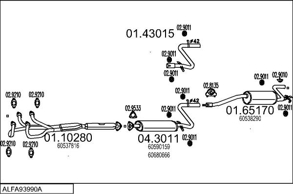 MTS ALFA93990A000102 - Impianto gas scarico autozon.pro