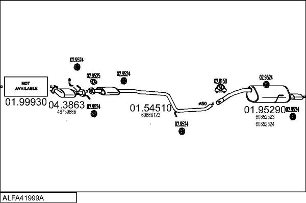 MTS ALFA41999A015616 - Impianto gas scarico autozon.pro