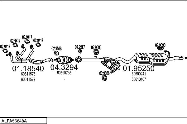 MTS ALFA56848A003820 - Impianto gas scarico autozon.pro