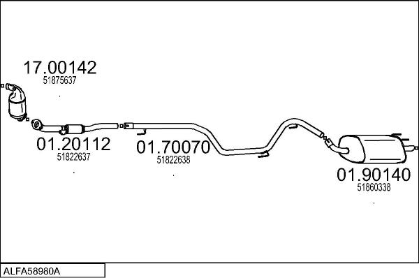 MTS ALFA58980A031357 - Impianto gas scarico autozon.pro
