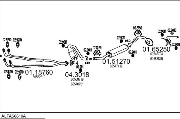 MTS ALFA58810A002537 - Impianto gas scarico autozon.pro