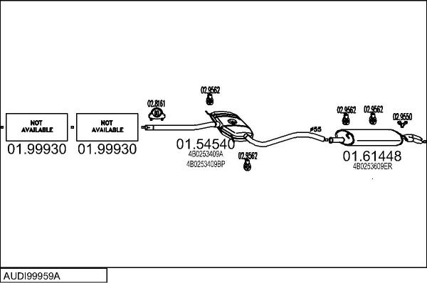 MTS AUDI99959A017231 - Impianto gas scarico autozon.pro