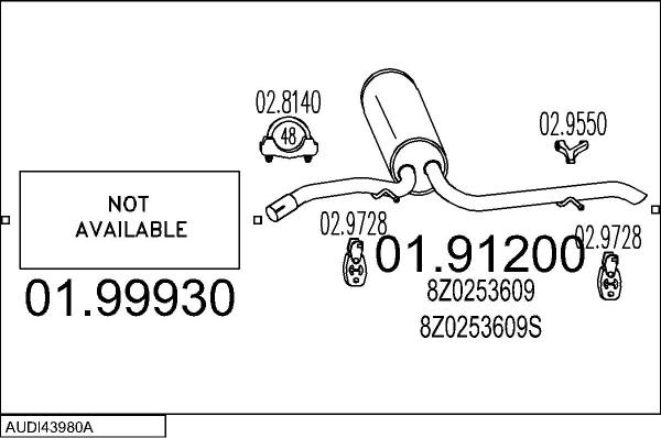 MTS AUDI43980A017626 - Impianto gas scarico autozon.pro