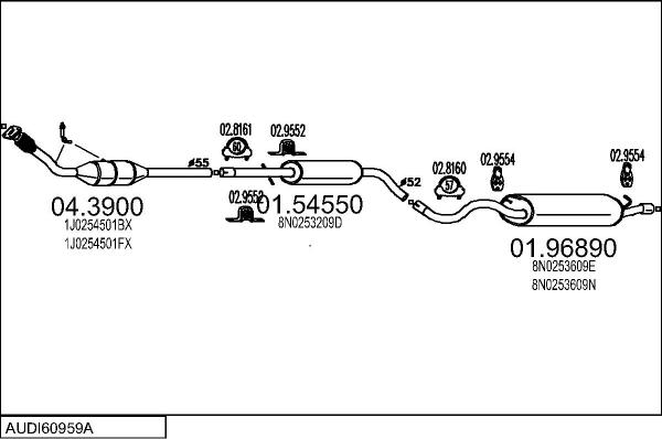 MTS AUDI60959A015656 - Impianto gas scarico autozon.pro