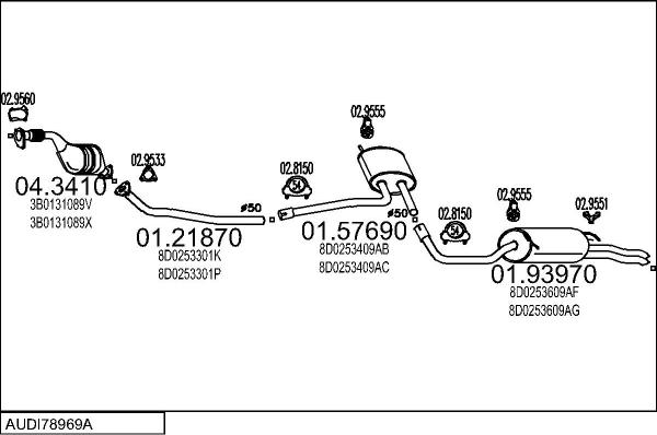 MTS AUDI78969A011364 - Impianto gas scarico autozon.pro