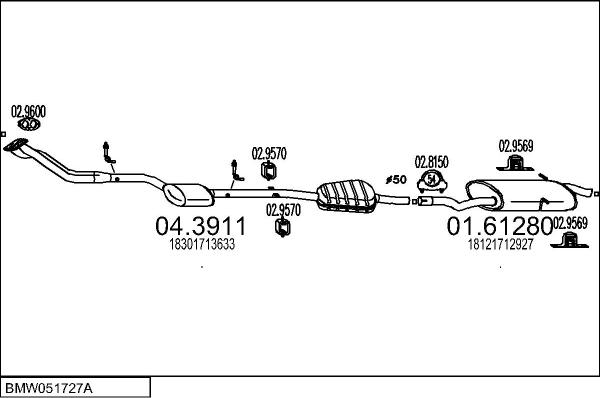 MTS BMW051727A054973 - Impianto gas scarico autozon.pro