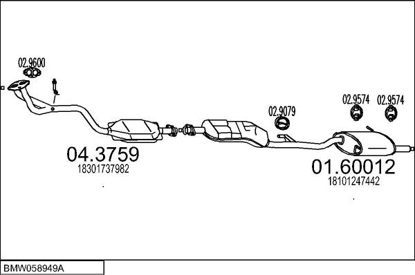 MTS BMW058949A003825 - Impianto gas scarico autozon.pro