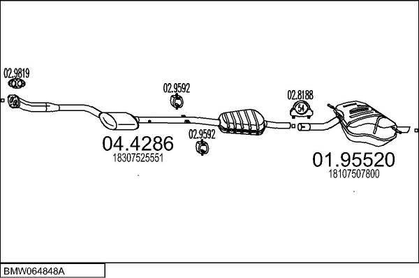 MTS BMW064848A030911 - Impianto gas scarico autozon.pro