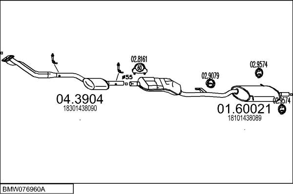 MTS BMW076960A010228 - Impianto gas scarico autozon.pro