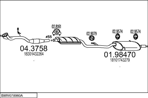 MTS BMW078960A005110 - Impianto gas scarico autozon.pro