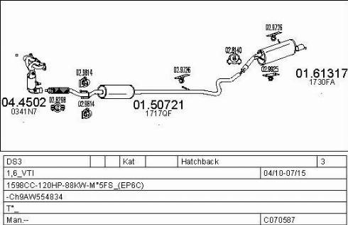 MTS C070587029987 - Impianto gas scarico autozon.pro