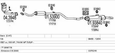 MTS C070216001150 - Impianto gas scarico autozon.pro