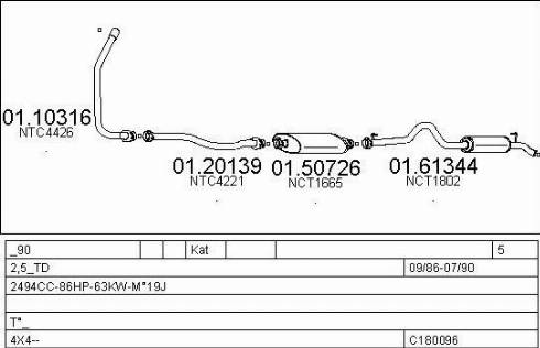 MTS C180096030137 - Impianto gas scarico autozon.pro