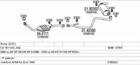 MTS C350022004213 - Impianto gas scarico autozon.pro