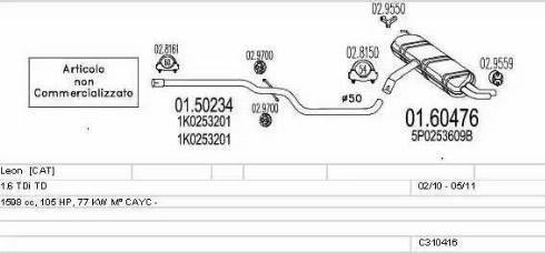 MTS C310416024326 - Impianto gas scarico autozon.pro