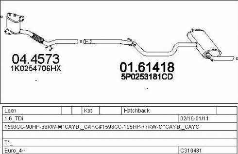 MTS C310431030348 - Impianto gas scarico autozon.pro