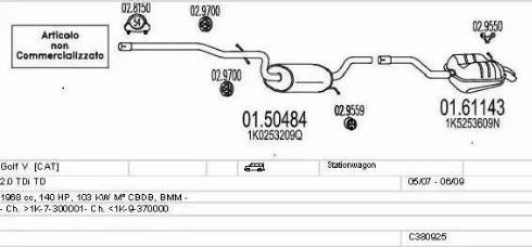 MTS C380925025100 - Impianto gas scarico autozon.pro