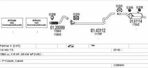 MTS C260841024805 - Impianto gas scarico autozon.pro