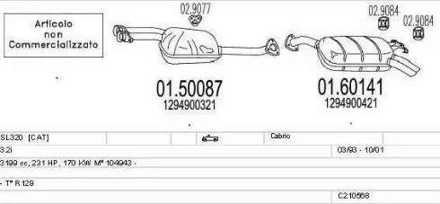 MTS C210568009800 - Impianto gas scarico autozon.pro