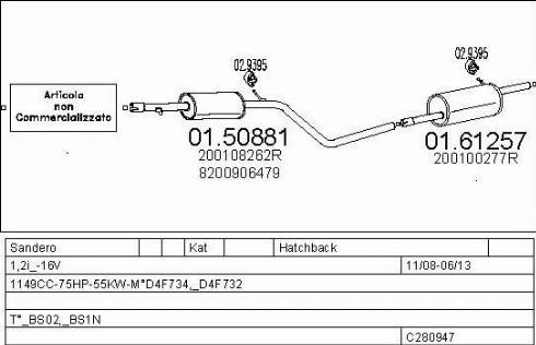 MTS C280947029245 - Impianto gas scarico autozon.pro