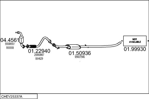 MTS CHEV25337A059073 - Impianto gas scarico autozon.pro