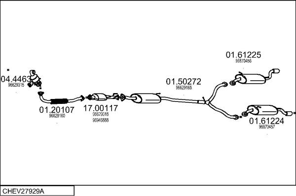 MTS CHEV27929A008519 - Impianto gas scarico autozon.pro
