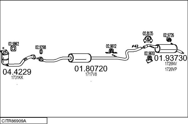 MTS CITR86909A019682 - Impianto gas scarico autozon.pro