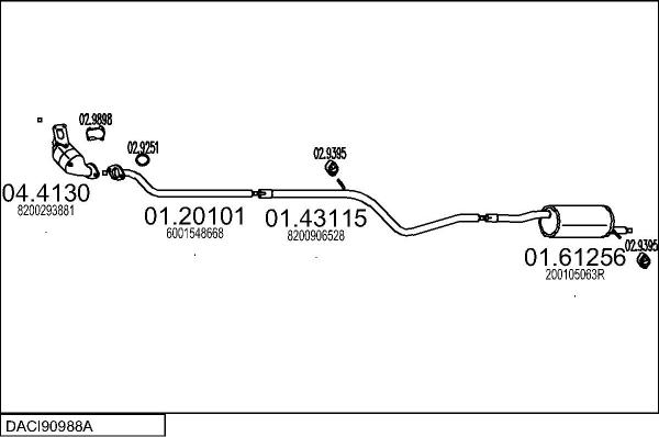 MTS DACI90988A124722 - Impianto gas scarico autozon.pro