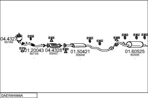MTS DAEW84988A020778 - Impianto gas scarico autozon.pro