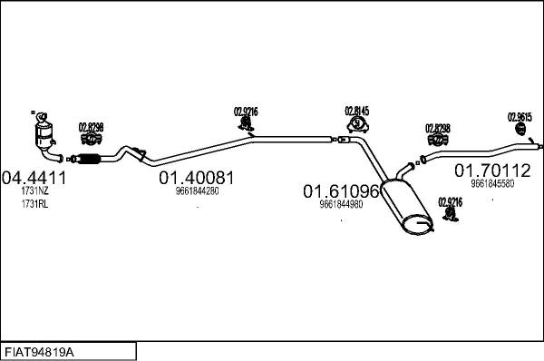 MTS FIAT94819A020076 - Impianto gas scarico autozon.pro