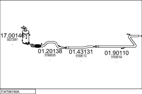 MTS FIAT96760A115781 - Impianto gas scarico autozon.pro