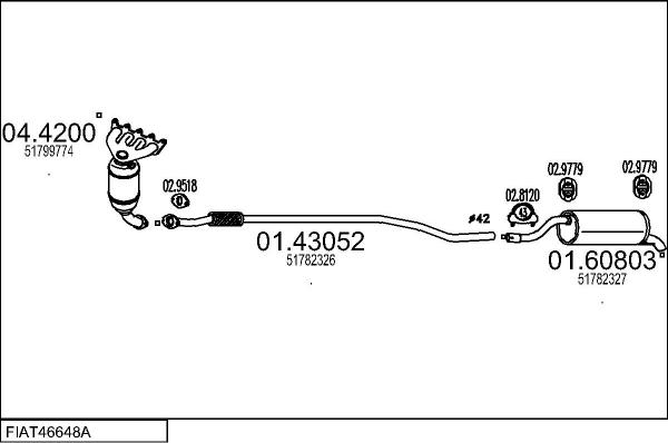 MTS FIAT46648A032248 - Impianto gas scarico autozon.pro