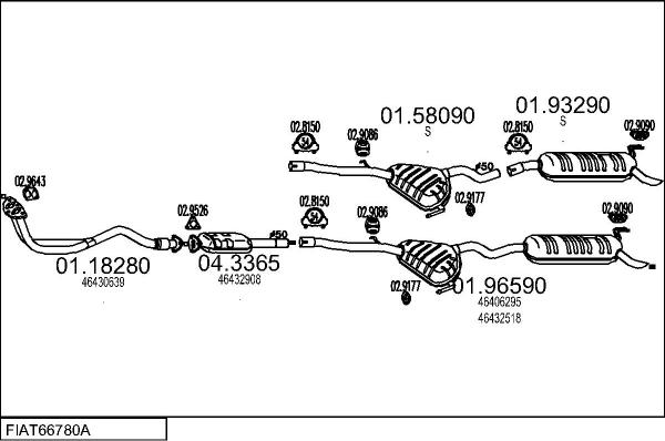 MTS FIAT66780A005154 - Impianto gas scarico autozon.pro
