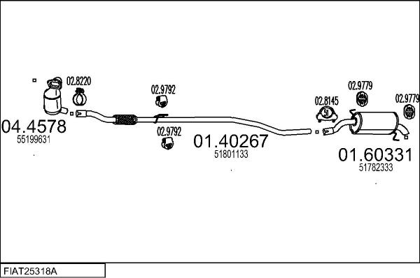 MTS FIAT25318A001865 - Impianto gas scarico autozon.pro