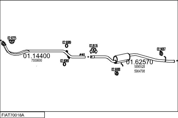 MTS FIAT70018A023561 - Impianto gas scarico autozon.pro
