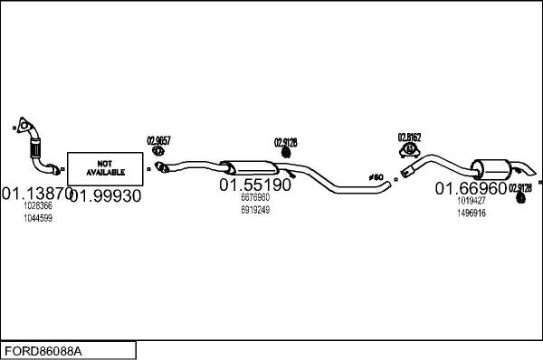 MTS FORD86088A005187 - Impianto gas scarico autozon.pro