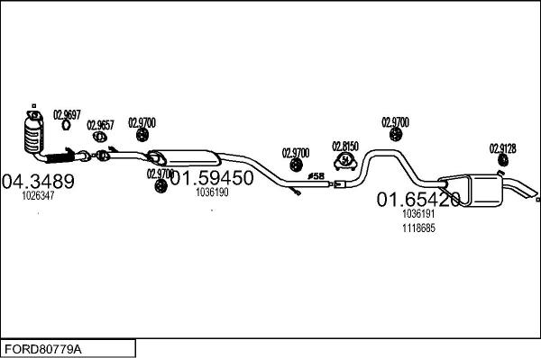 MTS FORD80779A005825 - Impianto gas scarico autozon.pro
