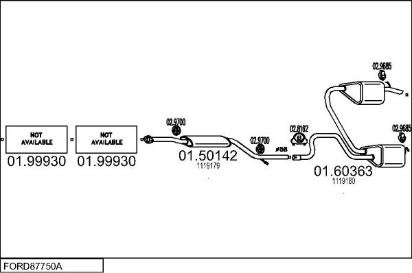 MTS FORD87750A015445 - Impianto gas scarico autozon.pro