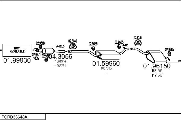 MTS FORD33648A009642 - Impianto gas scarico autozon.pro