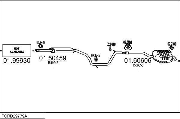 MTS FORD29779A022507 - Impianto gas scarico autozon.pro